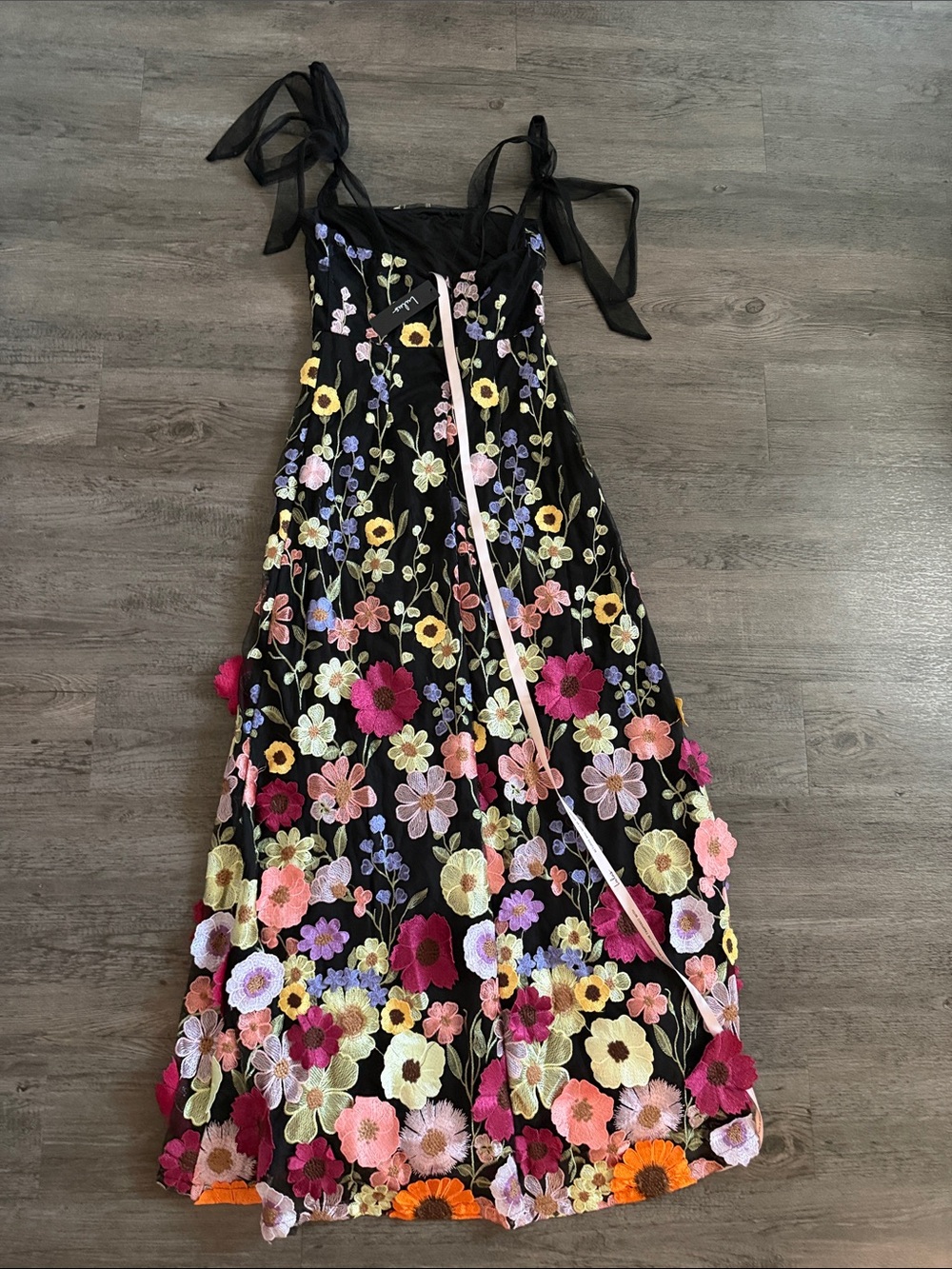 Lulus Black Floral Embroidered Maxi Dress - Picture 4 of 7
